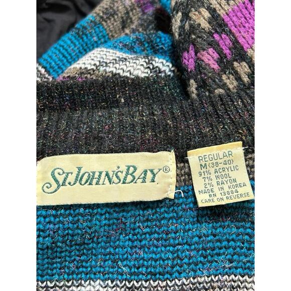 Vintage St John’s Bay Women’s Southwestern Knit Sweater Size M Retro Aztec Boho - Picture 5 of 8